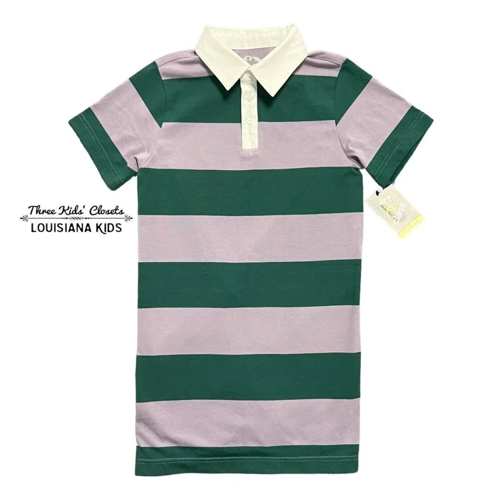 NEW Art Class Sz M Rugby Striped Polo Dress